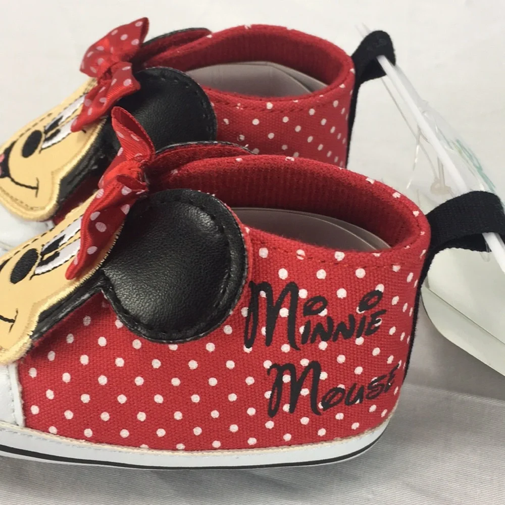 Minnie Mouse Polka Dot Hightop Shoes, 3-6 Months